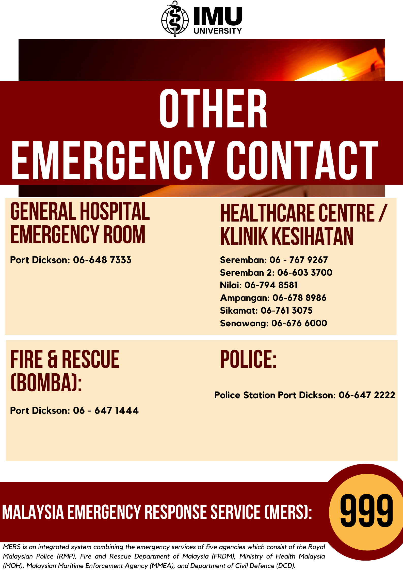 Other IMU Emergency Contact